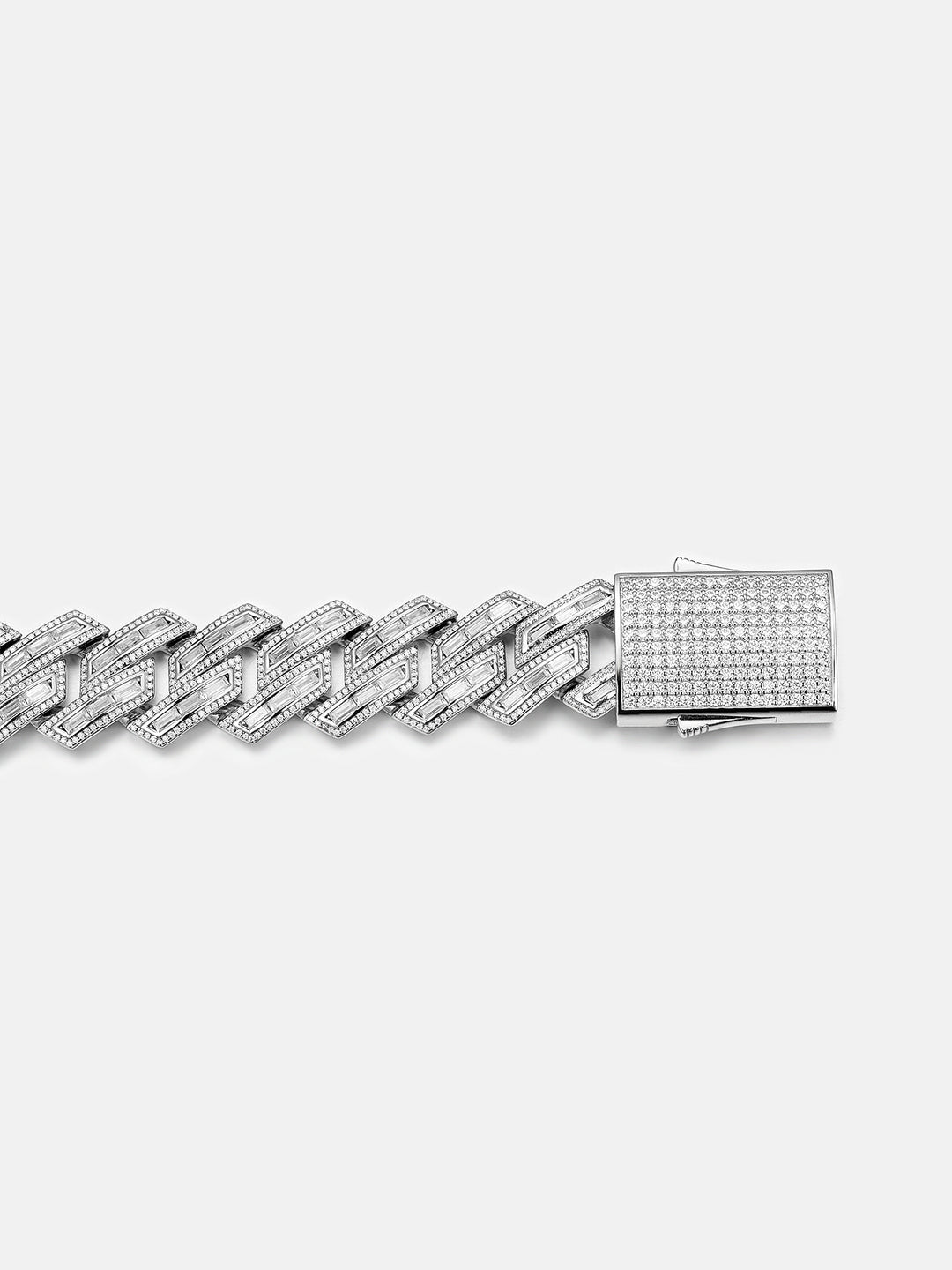Made to Order 19mm Baguette Moissanite Prong Cuban Chain