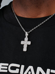 S925 Moissanite Square Cross Pendant