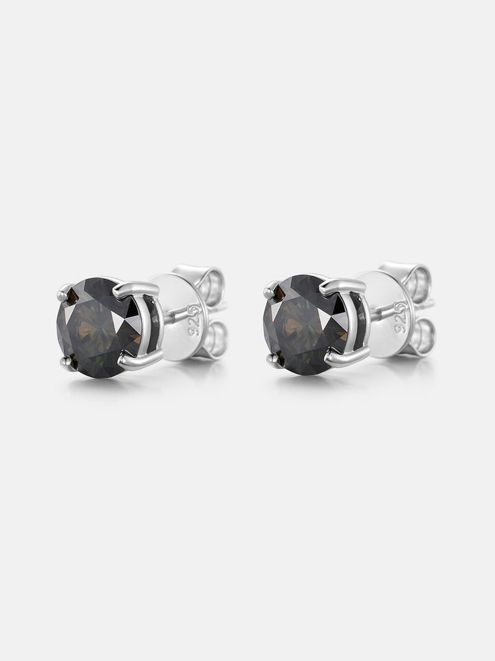 1CT Fancy Green Moissanite Stud Earrings