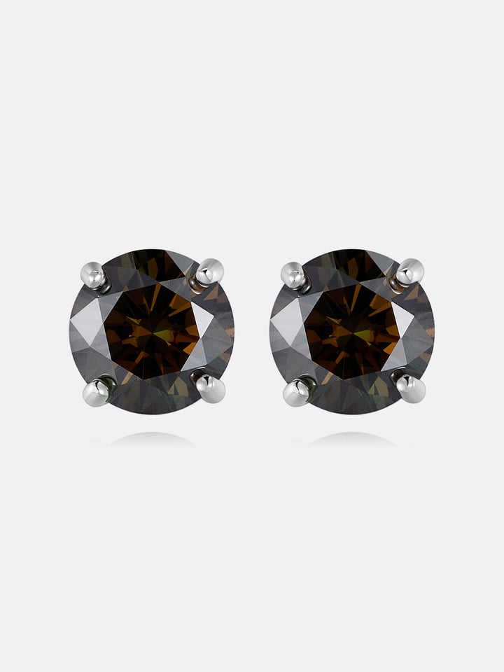 1CT Fancy Green Moissanite Stud Earrings