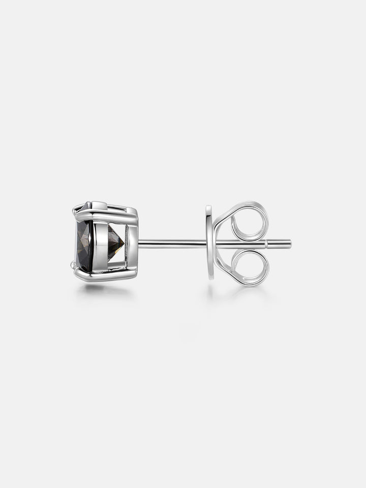 1CT Fancy Green Moissanite Stud Earrings