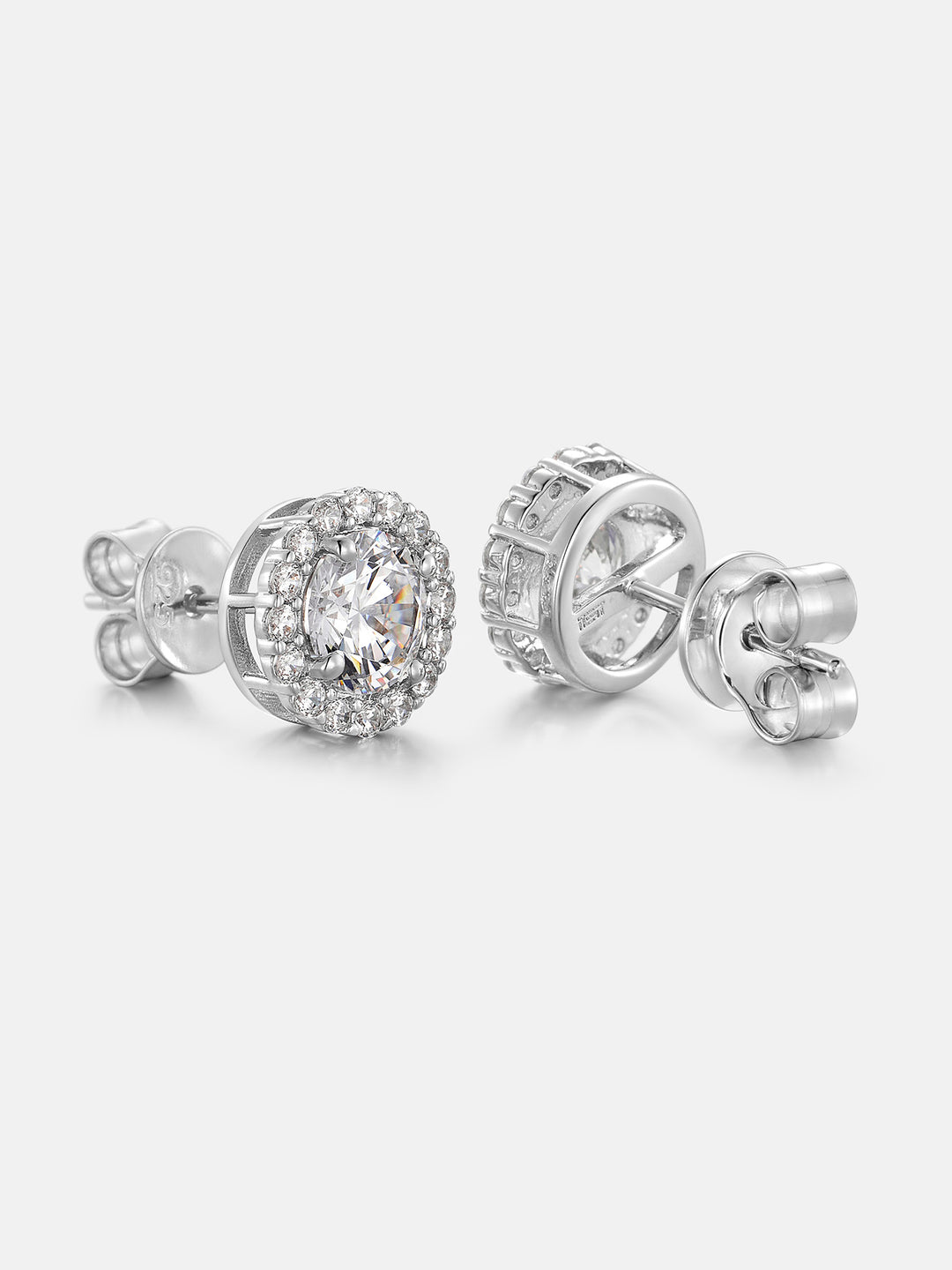 1CT Moissanite Halo Stud Earrings
