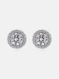 1CT Moissanite Halo Stud Earrings