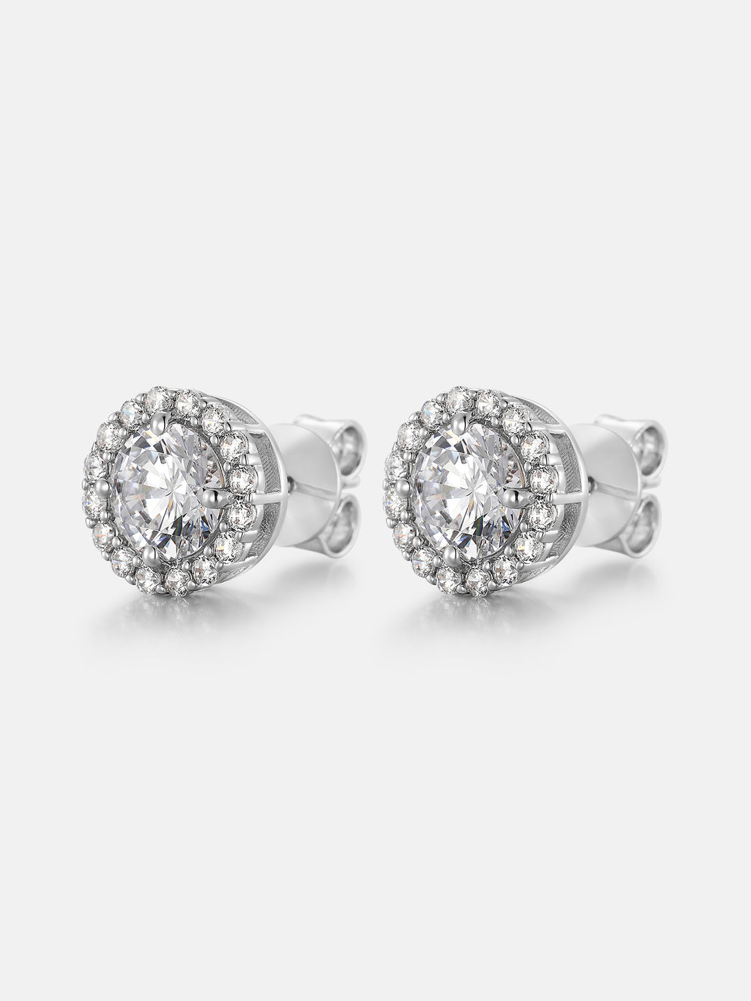 1CT Moissanite Halo Stud Earrings