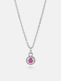 1CT Rainbow Moissanite Solitaire Adjustable Necklace