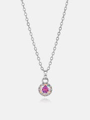 1CT Rainbow Moissanite Solitaire Adjustable Necklace