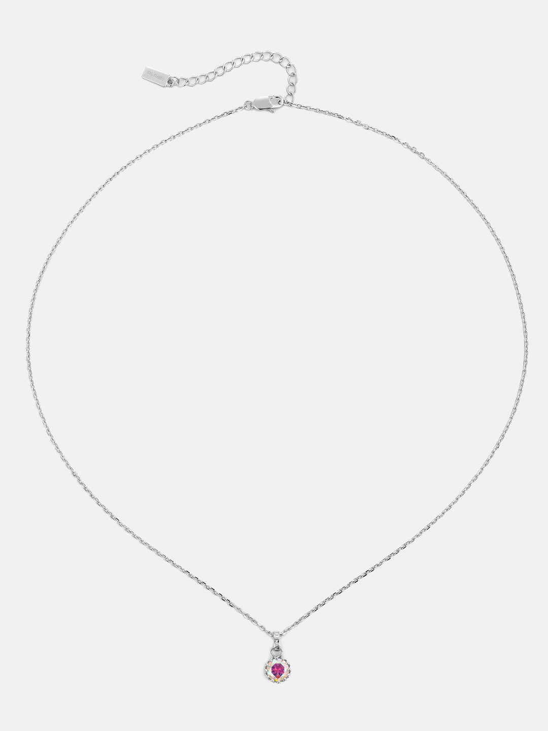 1CT Rainbow Moissanite Solitaire Adjustable Necklace