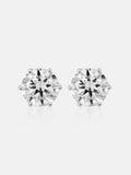 1CT Six-Prong - Round Cut Moissanite Stud Earrings - 2.00CT Total