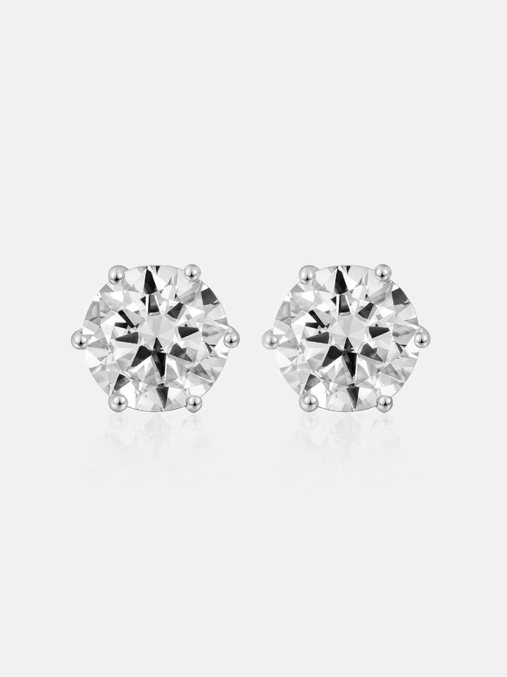 1CT Six-Prong - Round Cut Moissanite Stud Earrings - 2.00CT Total