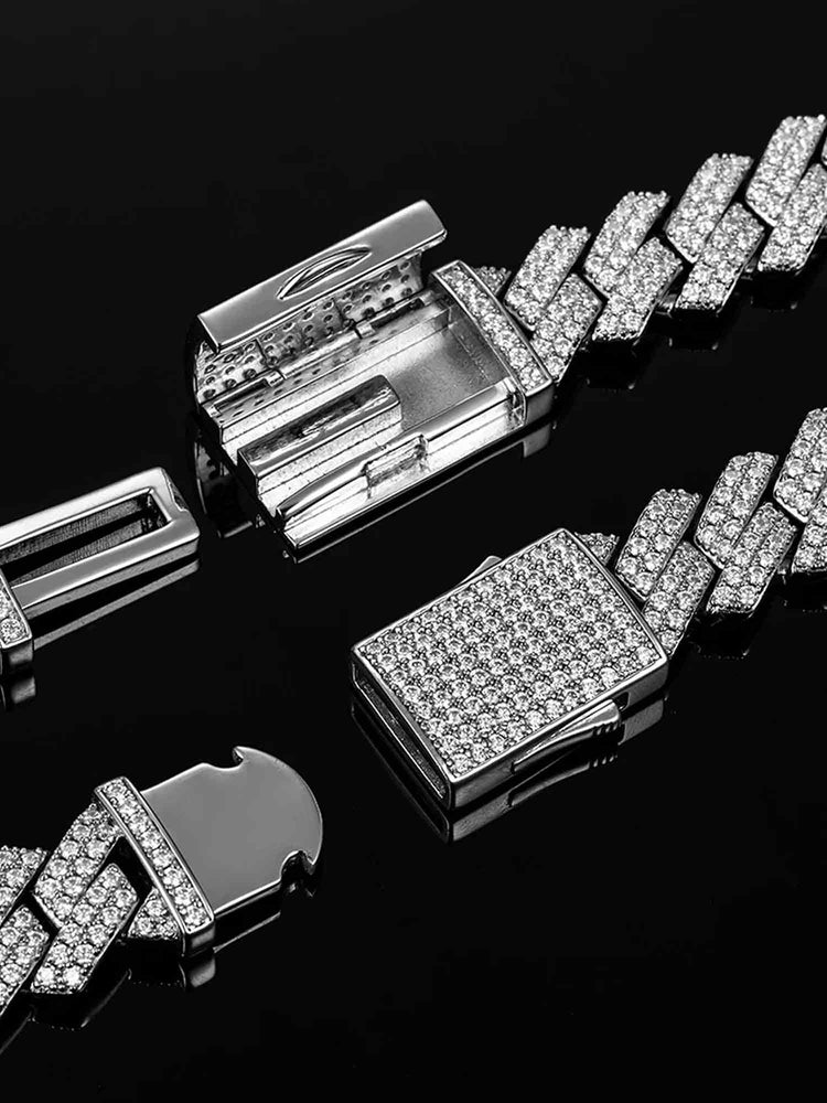 S925 Moissanite Prong Cuban Bracelet – ICEGIANT