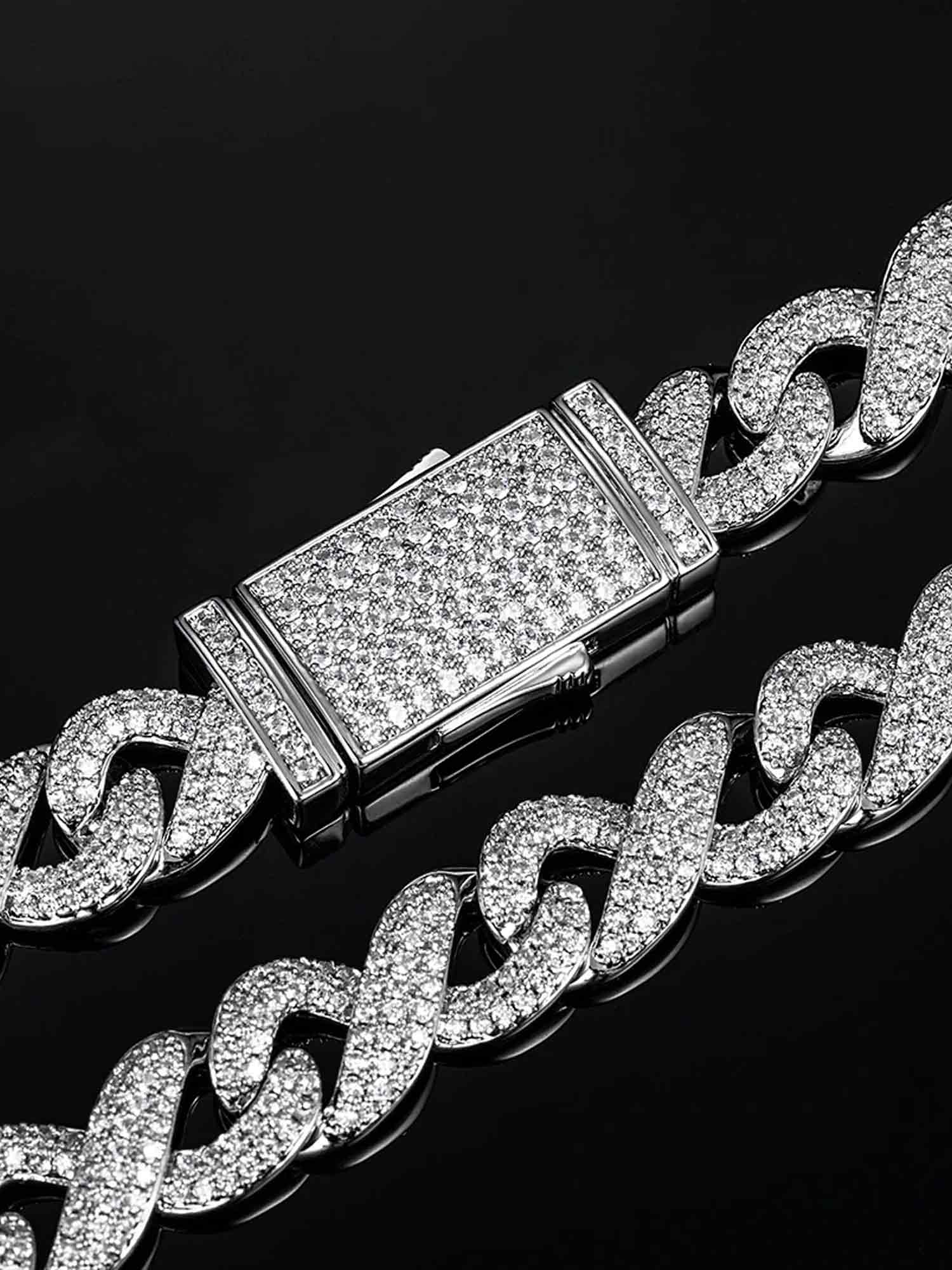 10mm S925 Moissanite Infinity Link Bracelet