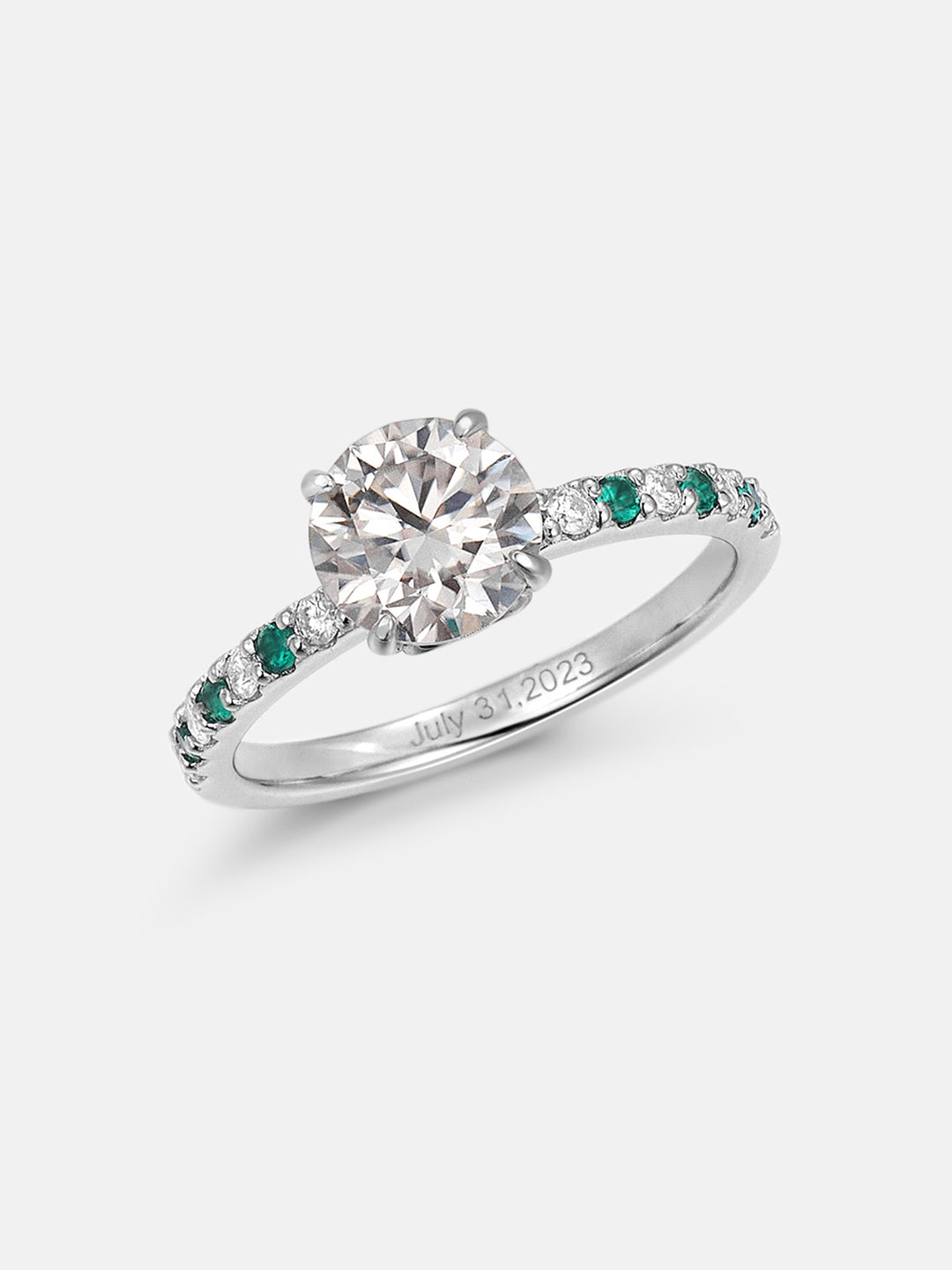 2CT Moissanite Engagement Ring With Side Diamond