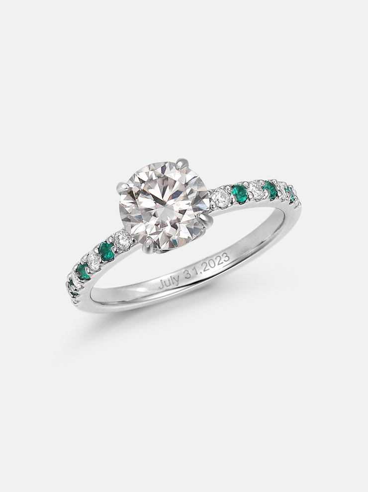 2CT Moissanite Engagement Ring With Side Diamond