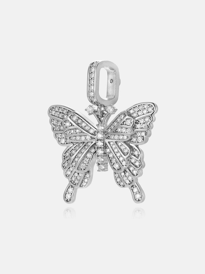 925 Sterling Silver Moissanite Layered Butterfly Pendant