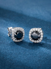 Black Moissanite Square Stud Earrings - 3.4 Carat Total