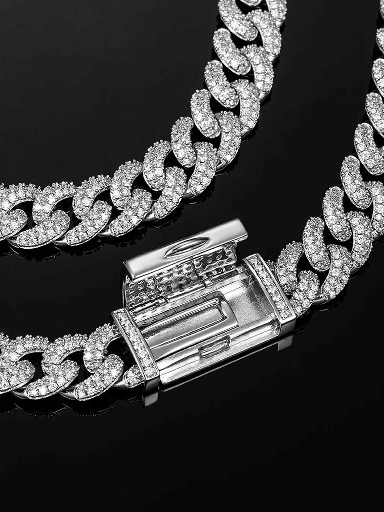 925 Sterling Silver Moissanite Cuban Bracelet
