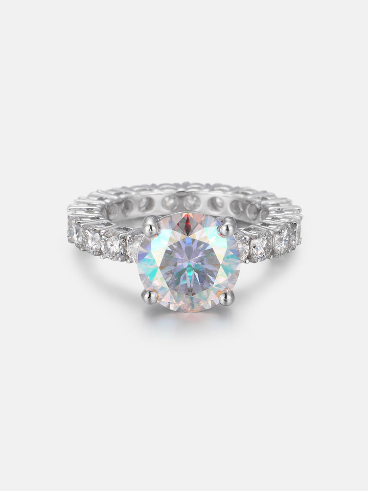4CT Rainbow Moissanite Engagement Ring