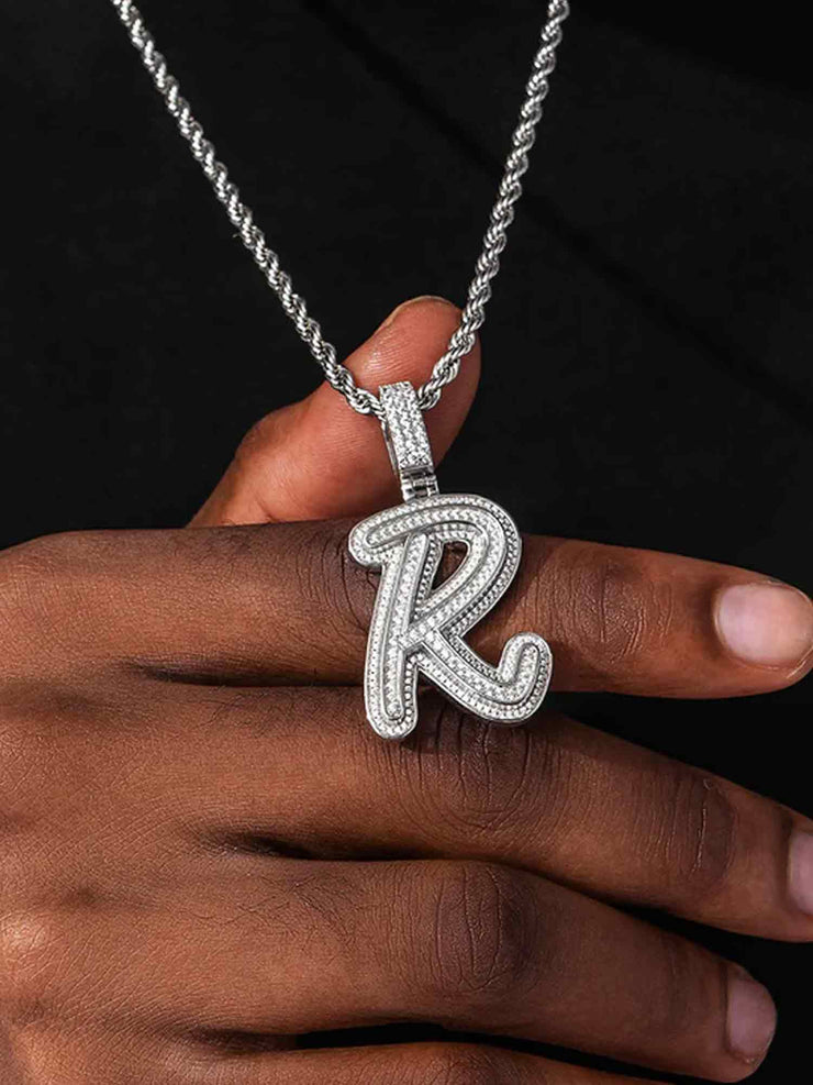 Custom Made R Moissanite Pendant