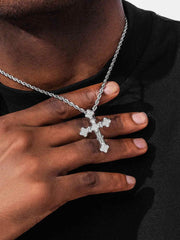 S925 Moissanite Eastern Orthodox Cross Pendant