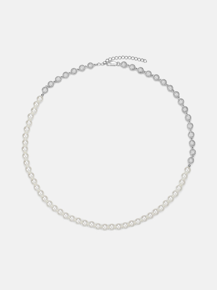 S925 Moissanite & Pearl Ball Chain