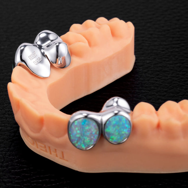 OPAL WITH OVAL CUT STYLE GRILLZ