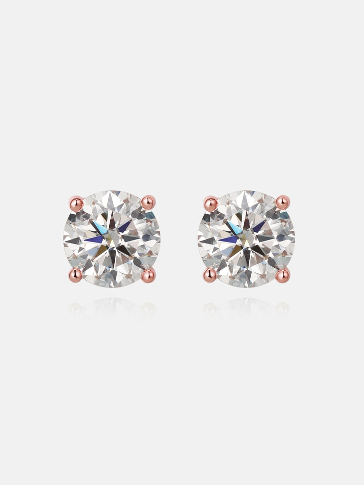 Halo Moissanite Stud Earrings-3CT Each