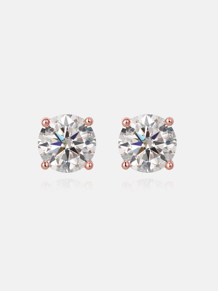 Halo Moissanite Stud Earrings-3CT Each