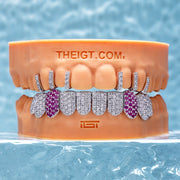 TOP ICED GAP BAR & BOTTOM PINK FANG GRILLZ