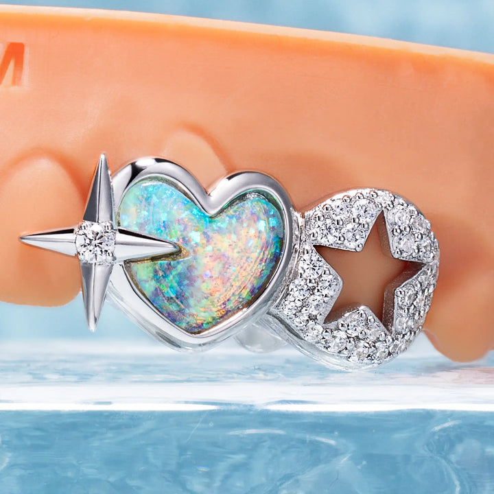 Opal With Star Double Cap Grillz