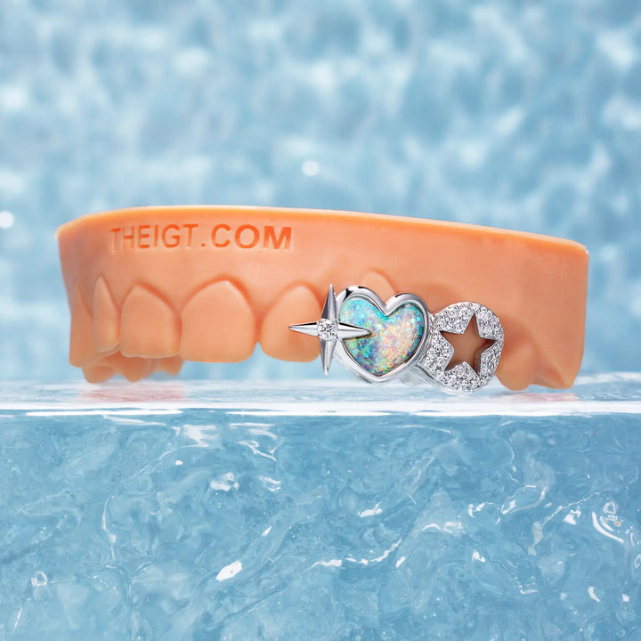 Opal With Star Double Cap Grillz