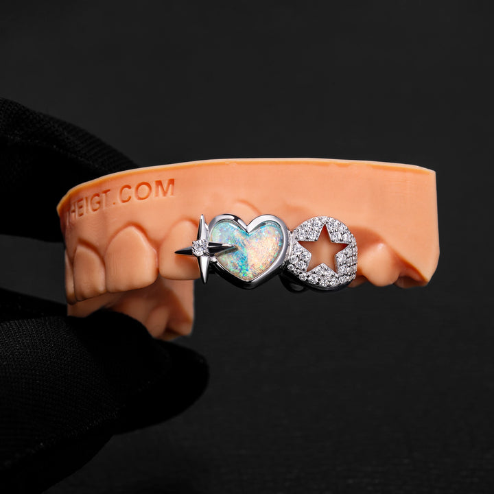 Opal With Star Double Cap Grillz