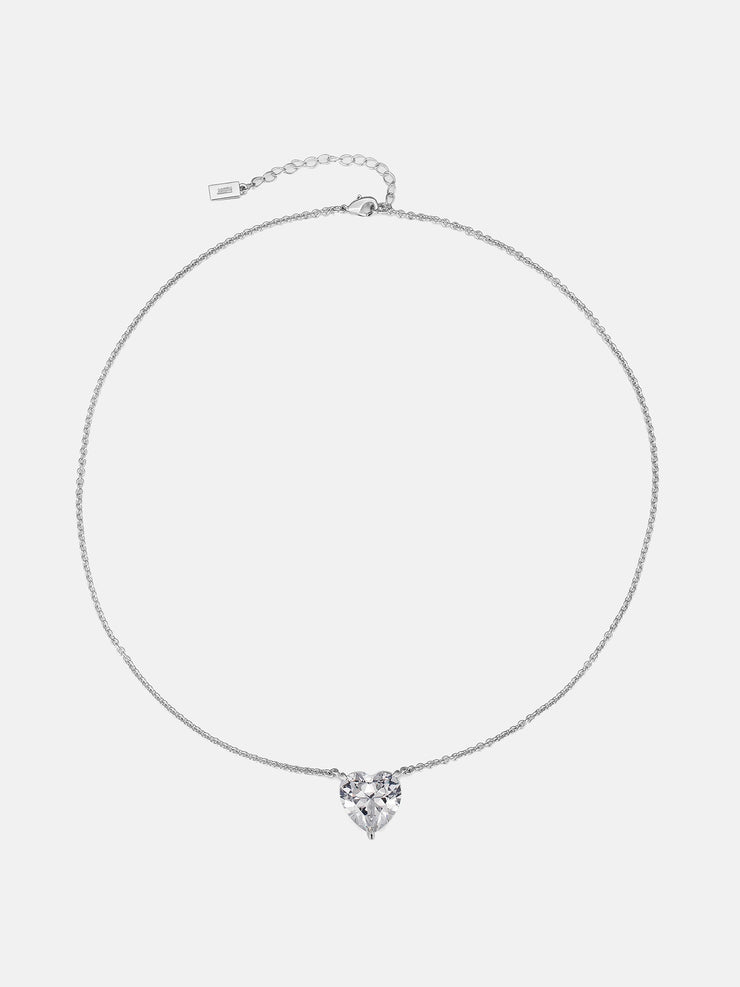 Heart Cut Moissanite Solitaire Adjustable Necklace