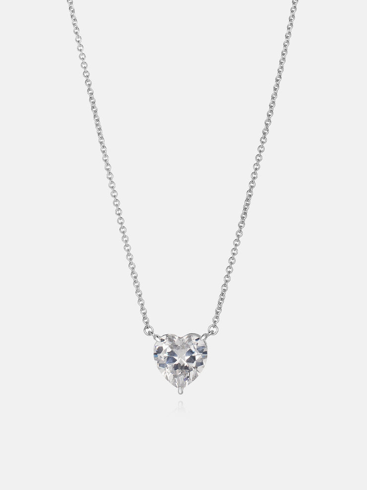 Heart Cut Moissanite Solitaire Adjustable Necklace