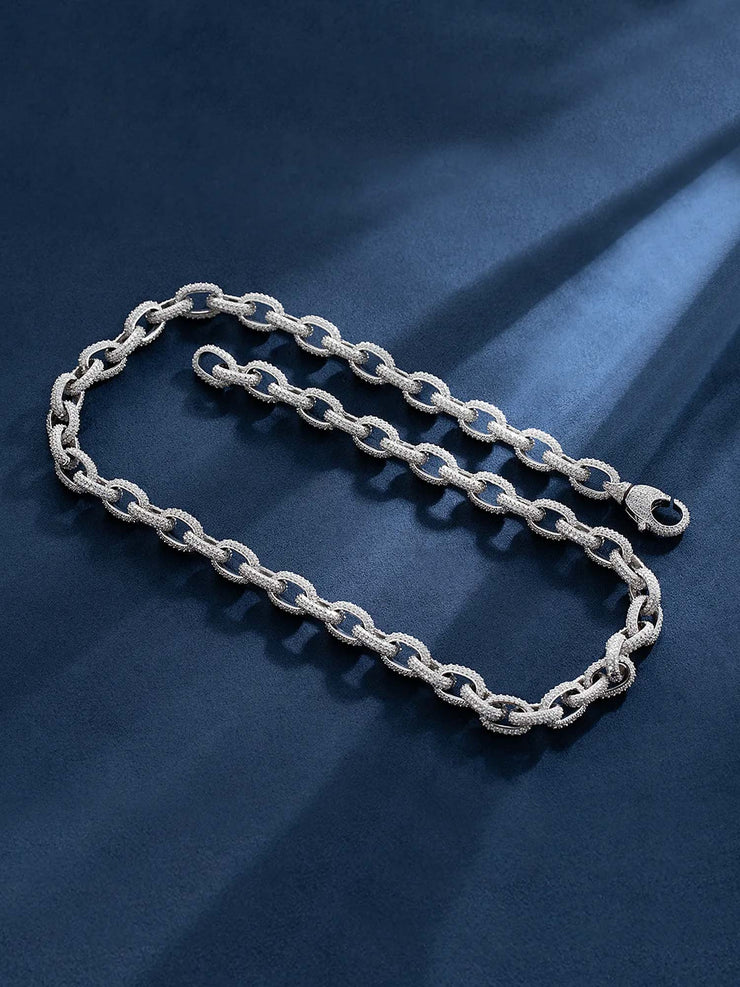 10mm S925 Moissanite Rolo Link Chain