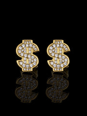 S925 Dollar Sign Stud Earrings