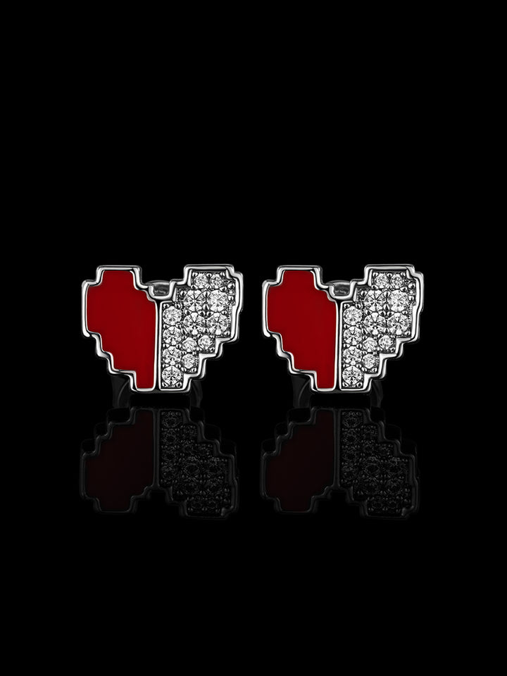 S925 Love Heart Stud Earrings