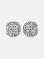 Double-layer Full Iced Moissanite Square Earrings