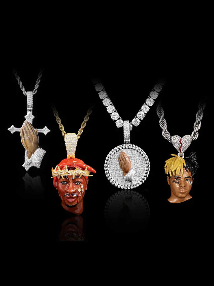 Any 2 Moissanite Pendants+2 Rope Chains Set[4PCS/SET]