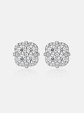 Moissanite Round Cut Cluster Earrings
