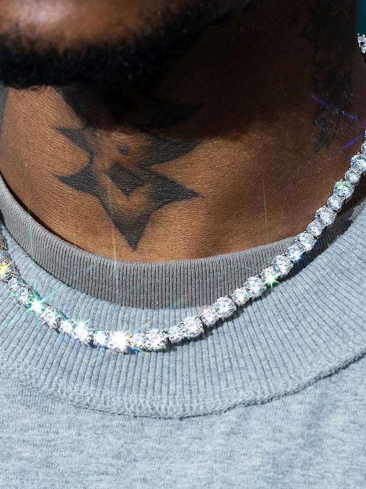 MIXED SIZE 6.5MM MOISSANITE TENNIS CHAIN