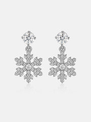 Snowflake Dangle Moissanite Stud Earrings