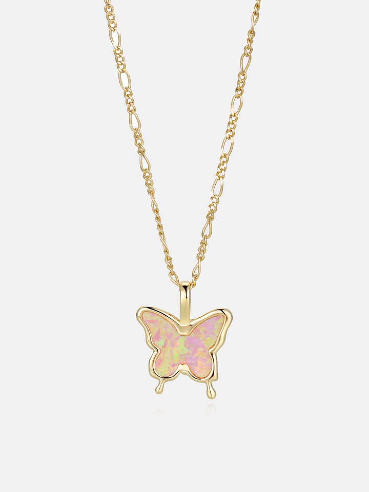 Colorful Opal Butterfly Necklace