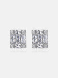 Baguette & Round Moissanite Square Cluster Earrings