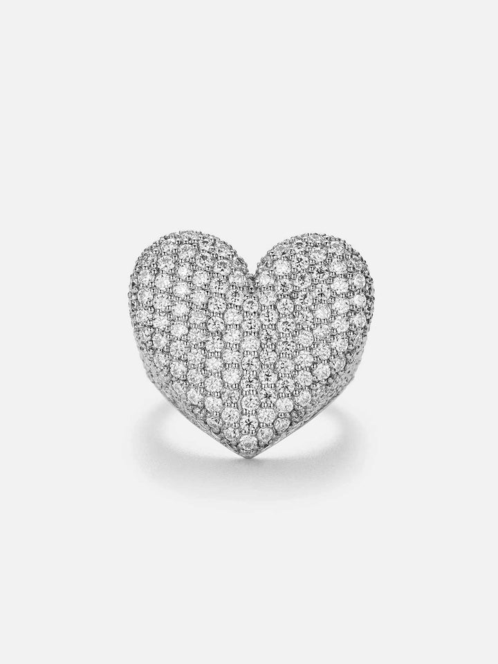 Made To Order Moissanite Iced Heart Shape Ring