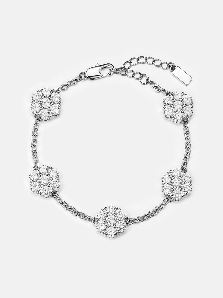 Moissanite Cluster Hexagon Adjustable Bracelet