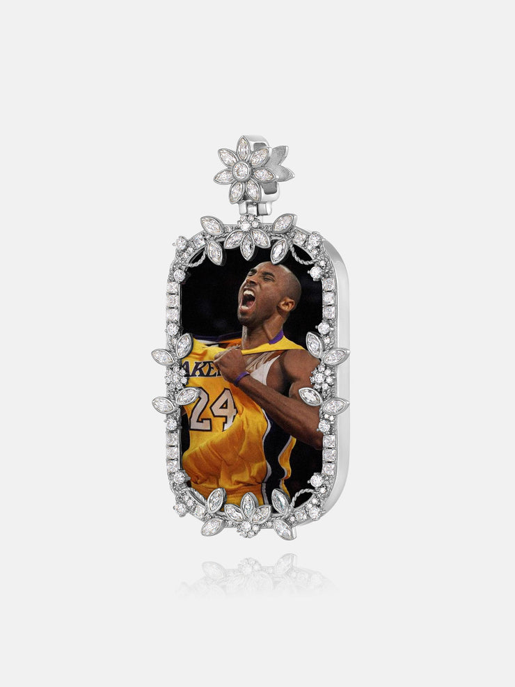 Moissanite Color Gem Flower Vine Photo Pendant 3.8CT