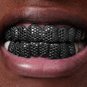 CUSTOM PAVE/HONEYCOMB BLACK MOISSANITE GRILLZ