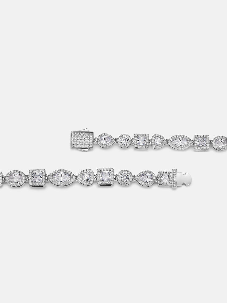 8MM Moissanite & Multi Shape Gem Necklace Or Bracelet