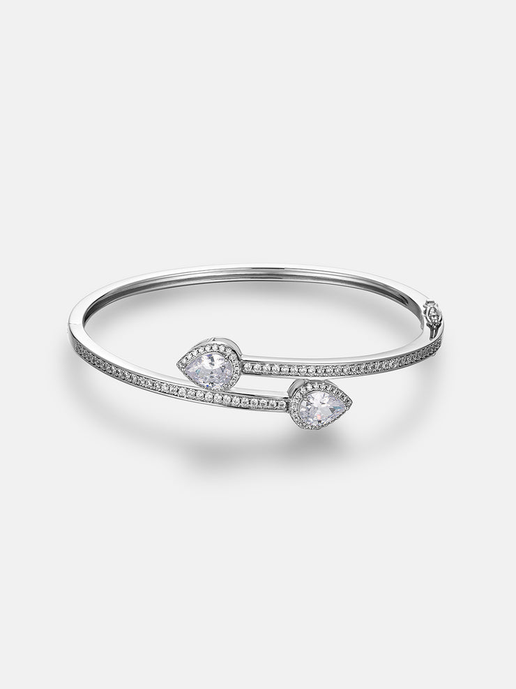 Round&Pear Cut Moissanite Bangle Bracelet