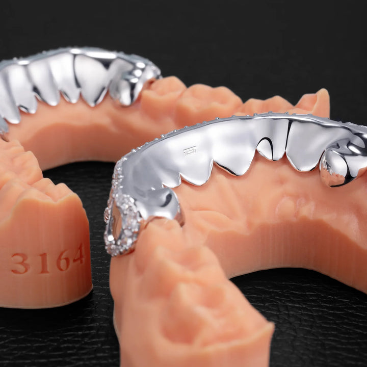 Open Face Flawless Baguette Diamond Grillz
